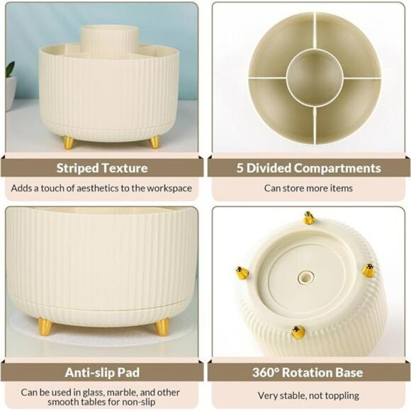 360 Degree Rotating Desk Organizer Dual-Purpose Pencil Pen Holder for Desk Offic - Picture 6 of 7